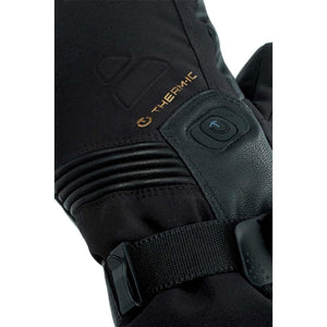 Therm-ic black heated glove with power button detail
