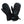 Black Therm-ic heated mittens with adjustable wrist straps