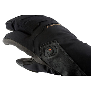 Black Thermic heated glove with power button on the back of the hand