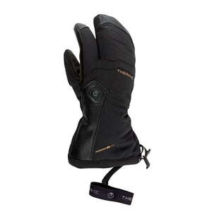 Therm-ic black heated three-finger ski mitten with power button