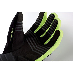 Therm-ic black and neon green heated glove with grip detailing