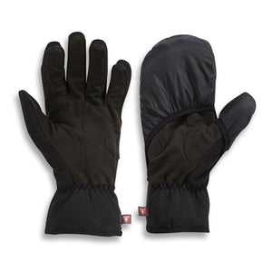 Black convertible gloves with Primaloft insulation tag