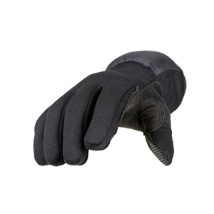 Black insulated winter glove with textured palm grip