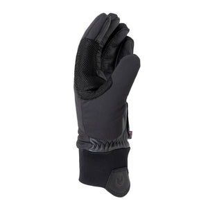 Therm-ic black heated glove with leather palm and mesh detailing