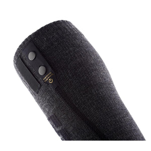 Therm-ic heated sock cuff with battery snap connectors