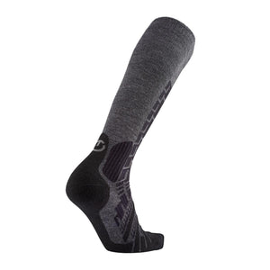 Icebreaker merino wool over the calf ski sock in charcoal grey and black