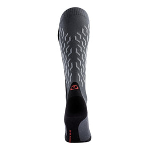 Therm-ic grey and black performance ski sock with geometric pattern