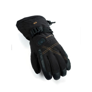 Black Therm-ic heated ski glove with adjustable wrist strap and power button