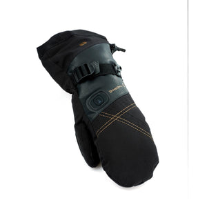 Therm-ic black heated mitten with adjustable wrist strap and power button