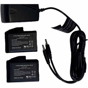 ThermalStep lithium polymer battery packs and dual charger cable