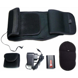 Thermrup heated waist belt with battery pack charger and accessories
