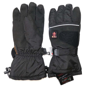 Thermrup black heated gloves with battery pack and adjustable wrist strap