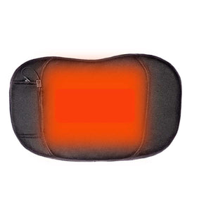 Black mesh heating pillow with orange illuminated center