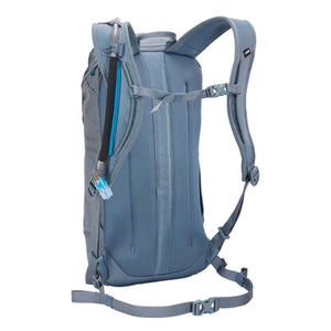 Thule hydration backpack back view with mesh padding and drinking tube