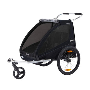 Thule Coaster XT black bicycle trailer with mesh front and silver handle