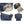 Thule blue duffel bag showing interior pockets, packed clothes, shoe compartment, and luggage handle pass-through