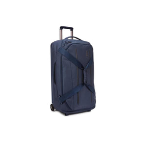 Thule blue rolling duffel bag with extendable handle