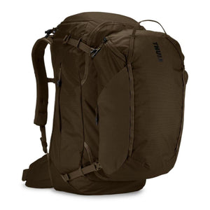Thule dark brown backpack with side compression straps and shoulder harness