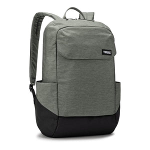 Thule grey and black backpack with top handle and side pockets