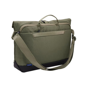 Thule olive green messenger bag with shoulder strap and top handle