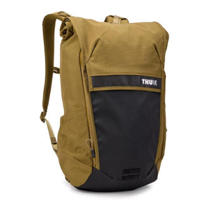 Thule rolltop backpack in olive green and black