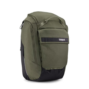 Thule olive green backpack with black base and top handle