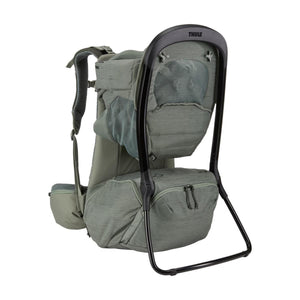 Thule olive green child carrier backpack with black frame