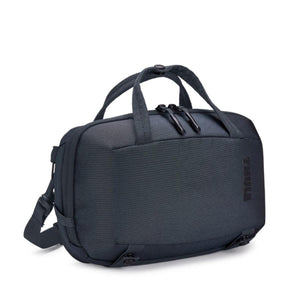 Thule dark grey zippered travel organizer bag with top handles and shoulder strap