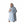 Person wearing a light blue oversized hooded fleece blanket sweatshirt