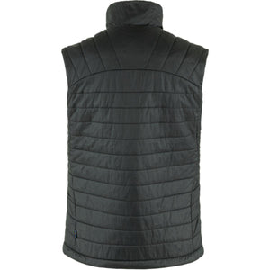 Back view of a black FjallRaven quilted vest