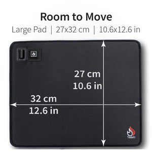 Toasti large heating pad dimensions of 27 by 32 centimeters or 10.6 by 12.6 inches