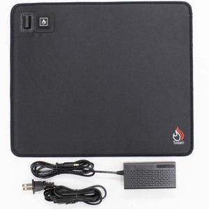 Black Toasti heated desk mat with power adapter and cord