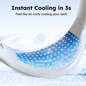 Torras neck fan cooling plate with blue light effect on icy background