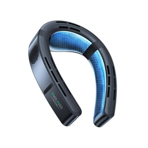Torras portable neck fan with blue cooling plates and digital display
