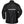 Back view of a black waterproof rain jacket with reflective strips on the sleeves and back