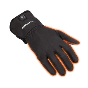 Tourmaster black heated glove with power button on cuff