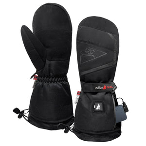 ActionHeat black heated mittens with battery pack and adjustable wrist strap
