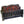 Electric fireplace log insert with glowing embers and black metal grate