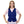 Woman wearing a blue Polar Products cooling vest over a light pink shirt