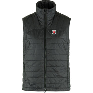 FjallRaven black quilted vest with high collar and front zipper