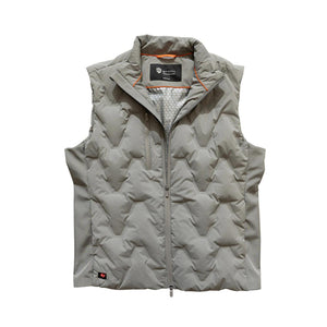 G-Tech grey quilted performance vest with front zipper and chest pocket