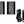 Two black rechargeable batteries with LED indicators and a wall charger with USB cable