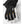 Hestra black and white leather ski glove with yellow stitching