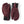 Hestra burgundy leather three finger ski mittens with black cuffs