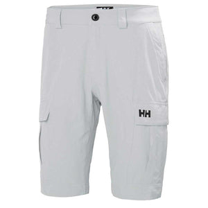 Light grey Helly Hansen cargo shorts with HH logo on the side pocket