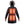 Black heated parka with faux fur hood and glowing red heating elements on chest and gloves