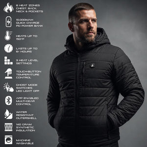 Open Box ActionHeat Pro Series+ Bluetooth Men's Puffer Heated Jacket