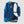 Blue hydration backpack with two water bottles in shoulder strap pockets