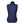 Back view of a navy blue Mobile Warming quilted vest with a black collar
