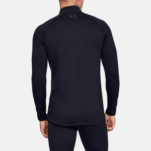 Back view of Under Armour black long sleeve quarter zip top